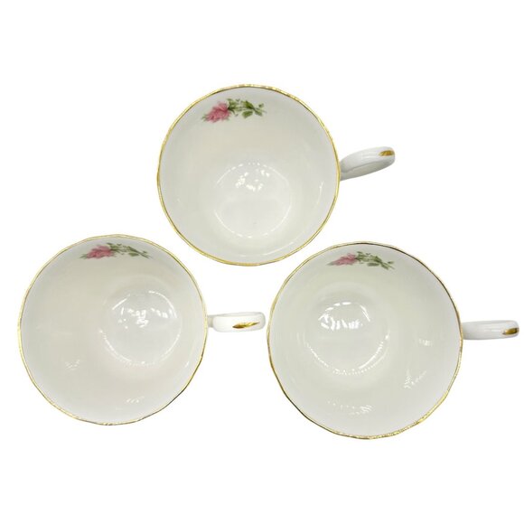 Royale Garden Bone China Teacup and Saucer Set Pink Rose Design 3 cups 4 saucers - Picture 9 of 12